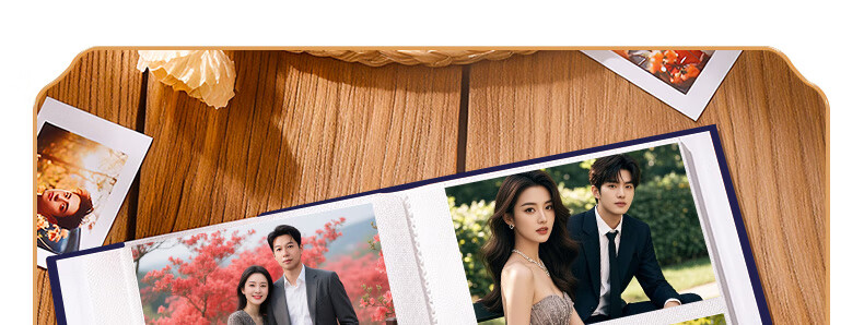 Jucai 6-Inch Photo Album Commemorative Family Growth Storage Book DIY Small Album Couple Family Photos Six-Inch High-Capacity Insertable Laminated 6