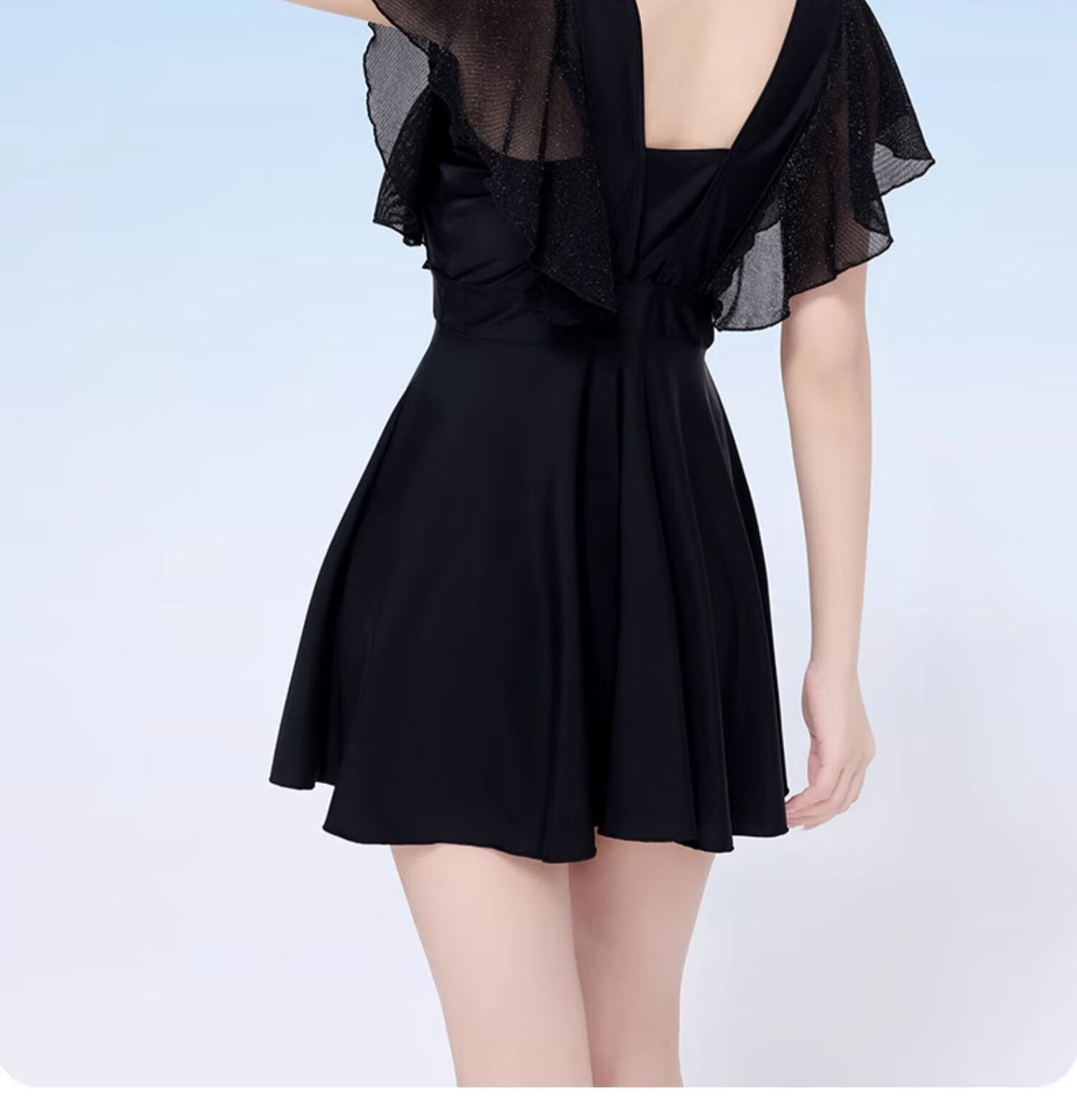 Barbie Conservative One-Piece Swimsuit for Women, Slimming Black Dress-Style Sexy Plus Size Swimwear for Beach Vacation And Hot Springs 11