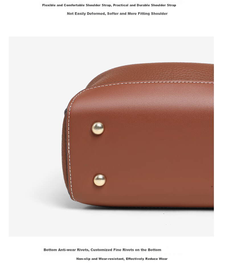 Aiqinghai Top-Grain Leather Handbag, Women's Shoulder Crossbody Bag, Tote Dumpling Bag, Practical Birthday And Mother's Day Gift for Mom 14