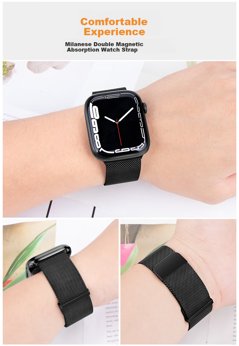 BHO [Upgraded Dual Magnetic Milanese] Apple Watch Band Compatible with Apple Watch S12, IWatch S11/S10/9/8/Ultra4/SE3 Band 8