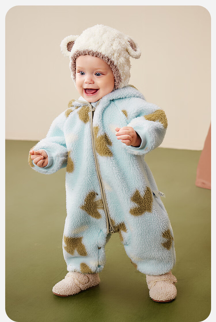 Minibala Baby Clothes Newborn Fleece Lined Hooded Romper Jumpsuit Red Christmas Outfit 2025 Winter Edition 5