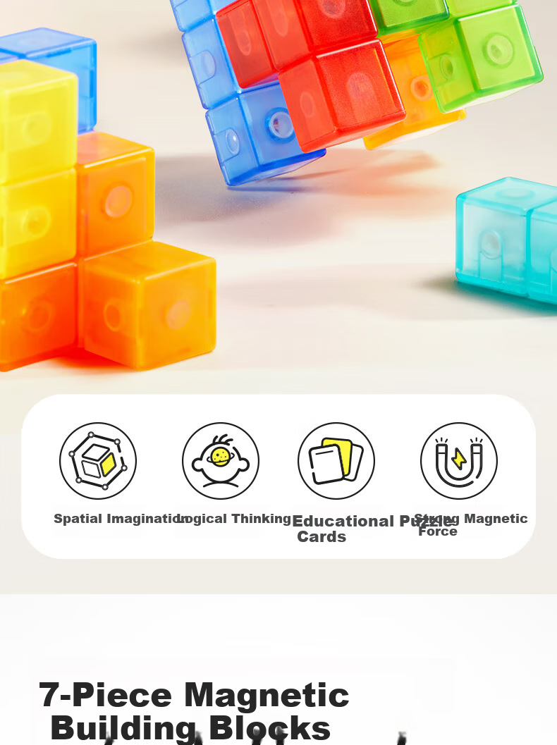 MiDeer Magnetic Tangram, Educational Puzzle for Kindergarten, Magnetic Assembly Toy Set, Children's Gift 2