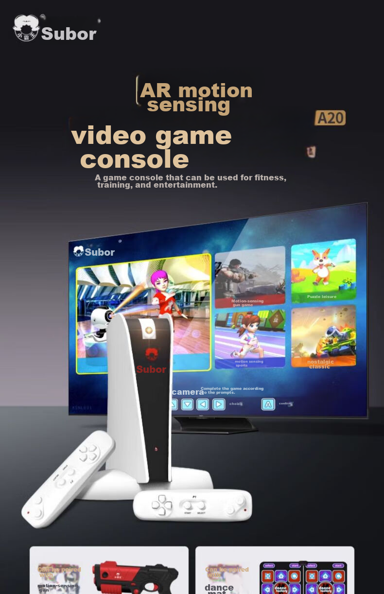 Xiaobawang A20 Motion Gaming Console with AR Camera, Image Sensing, Dual Wireless Dance Mat, Home High-Definition TV Connection, Fitness And Parent-Child Interactive A20+ Dance Mat 2