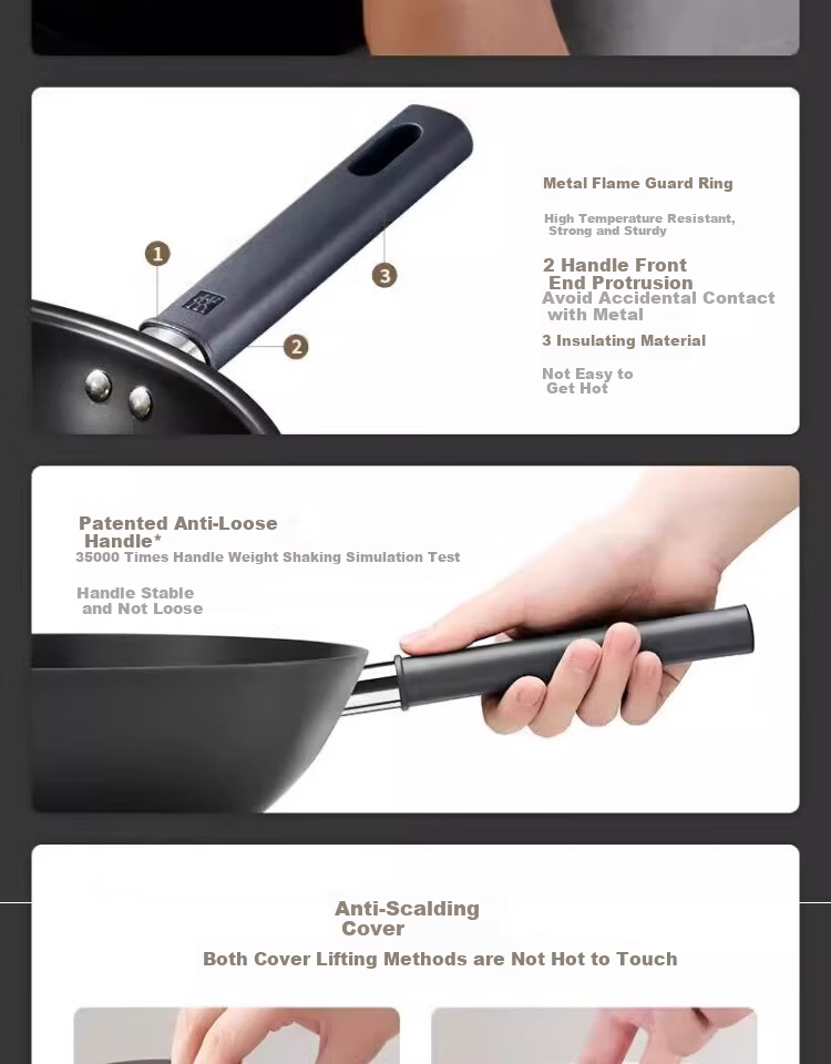 ZWILLING Flagship Kitchenware Set: Iron Wok, Non-Stick Pan, Frying Pan, Soup Pot, Steamer, Enamel Pot, Upgraded SILVER Silver-Luster Iron Wok Family Set of 6 Pieces 7