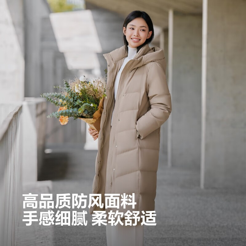 BOSIDENG 25-Year Winter Women's 90% Down Loose Fit Extra Long Thickened Hooded New Year Red Coat