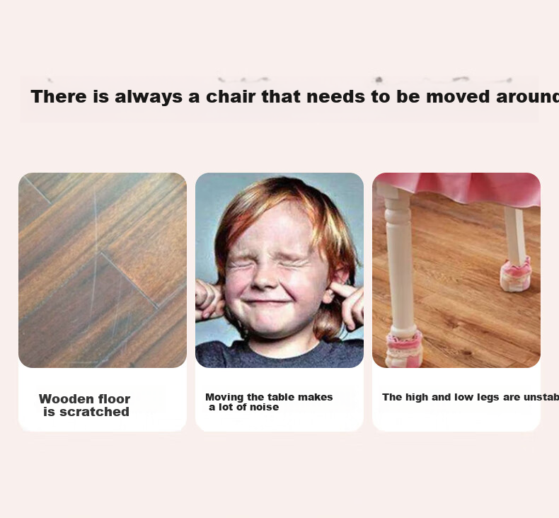 Baoshi Chair Leg Pads, Cuttable Stool And Table Foot Covers, Thickened Wear-Resistant Non-Slip Stickers, Anti-Ring Furniture Protection Pads 2