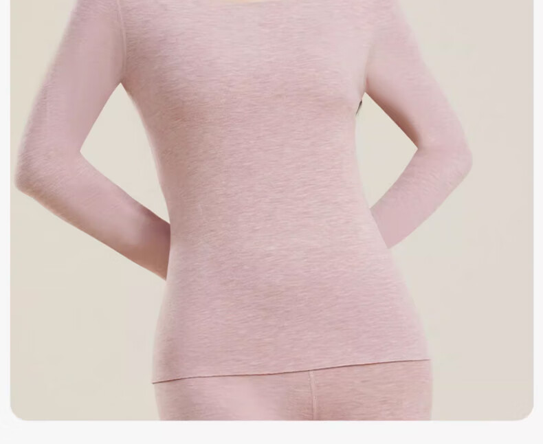 LangSha Acrylic Heating Fiber Seamless Thermal Underwear Women's Wool Mulberry Silk Winter Top Black XL 3