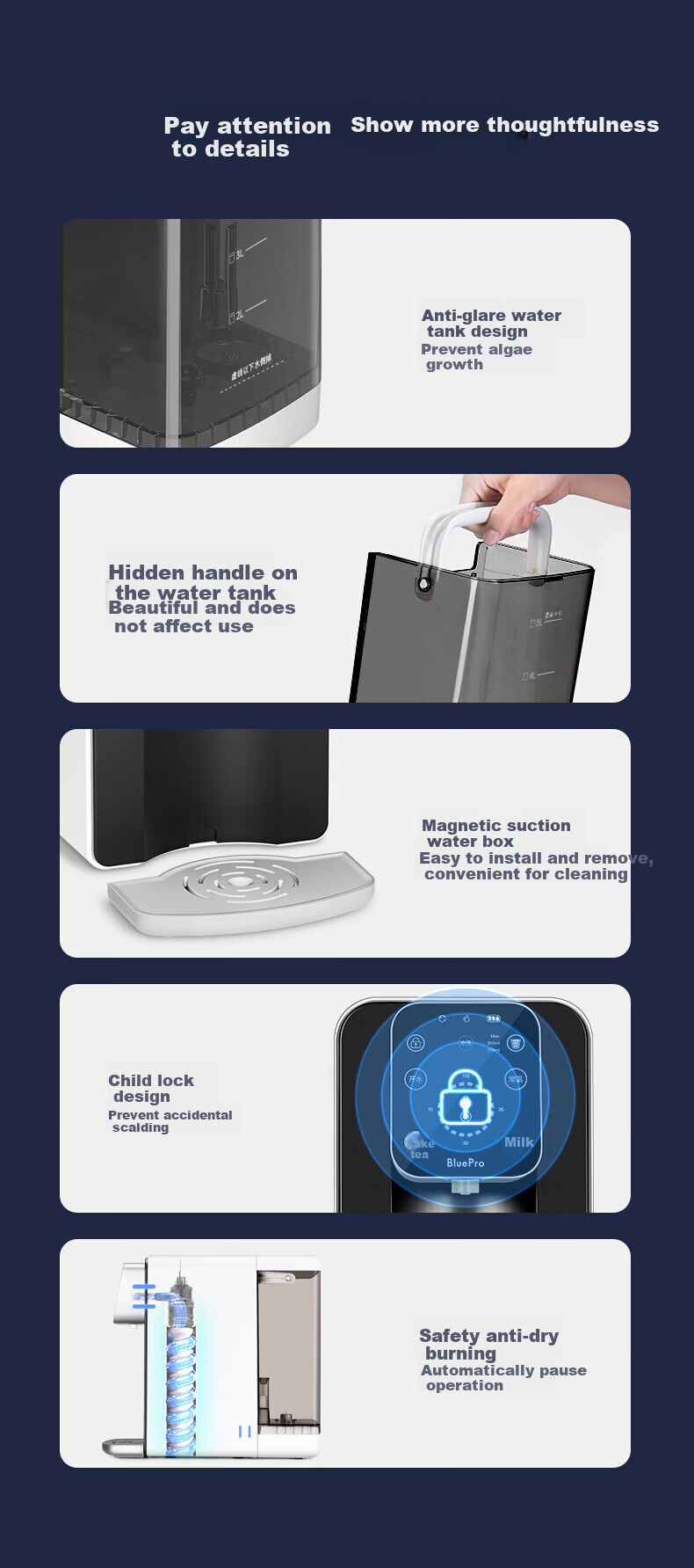 BOLEBAO Maternal And Infant Grade Desktop Water Purifier B04, 60L Reverse Osmosis, Instant Hot Drinking Water All-In Machine 13