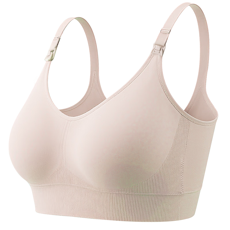 AVENT One-Piece Nursing Bra Anti-Sagging Push-Up Maternity Seamless Breastfeeding Underwear Light Skin Yellow Size L