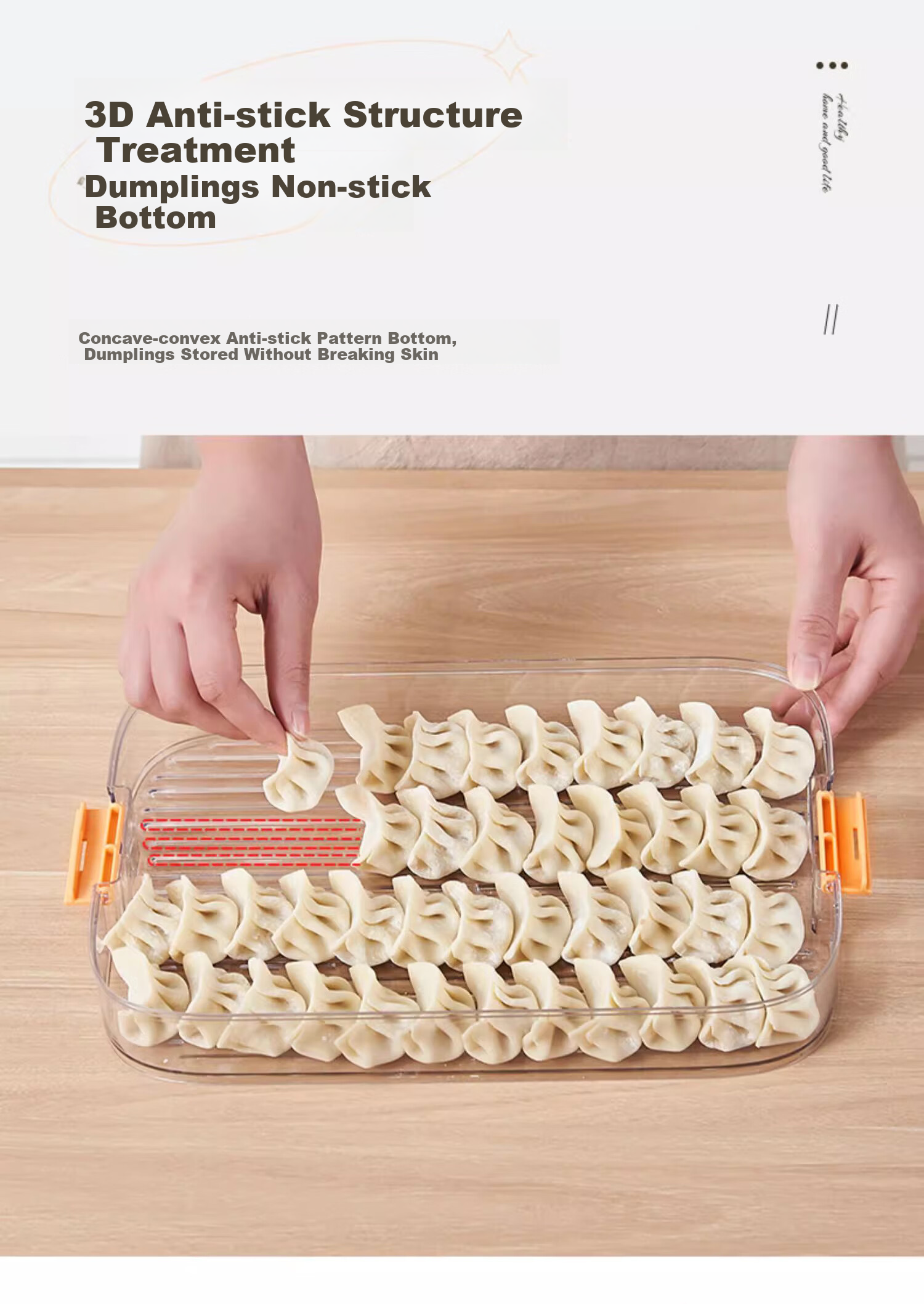 LONGSTAR Dumpling Freezer Box, Wonton Storage Container, Food-Grade Tray, Refrigerator-Specific Frozen Wonton Preservation Box, Four-Layer 3