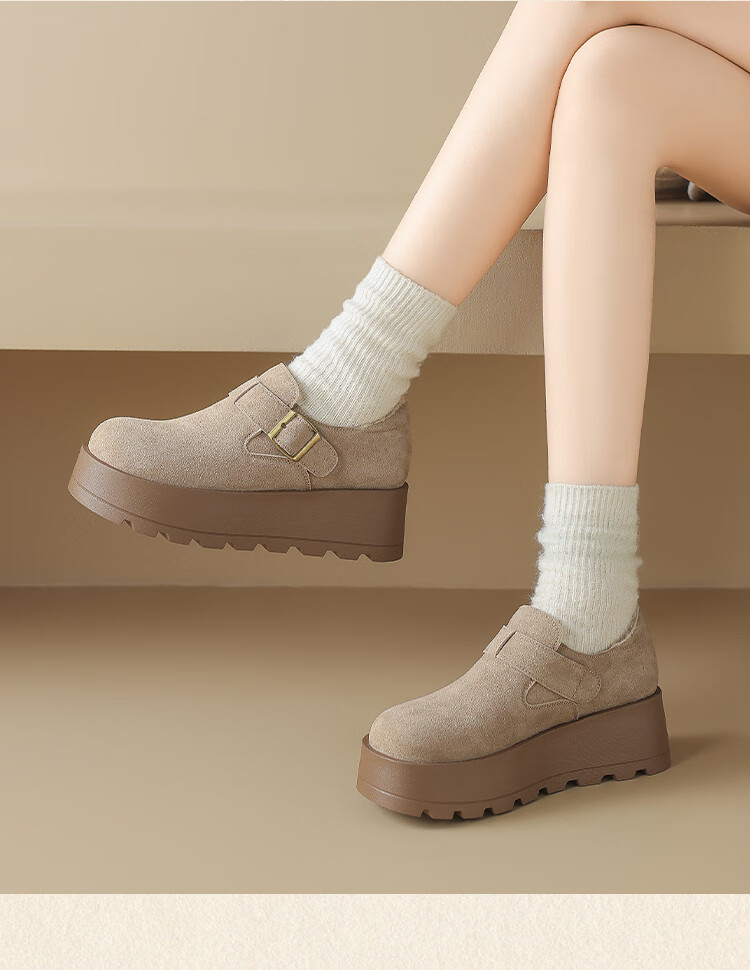 ZHR Women's Winter Cotton Shoes with Fleece Lining Thick Sole Warm Birkenstock Style Non-Slip Snow Boots KY55B Camel Color Size 40 15