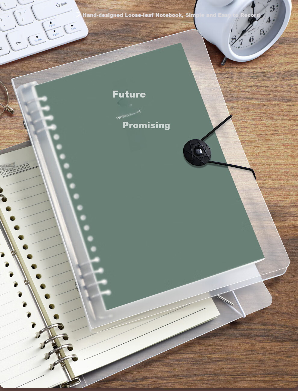 Faramon B5/80 Loose-Leaf Notebook, Comfortable to Hold, Detachable And Replaceable Inner Pages, Thickened for Students' Research And Exams, Error Correction Booklet, B5 Ruled - Looking Forward to The Future 2