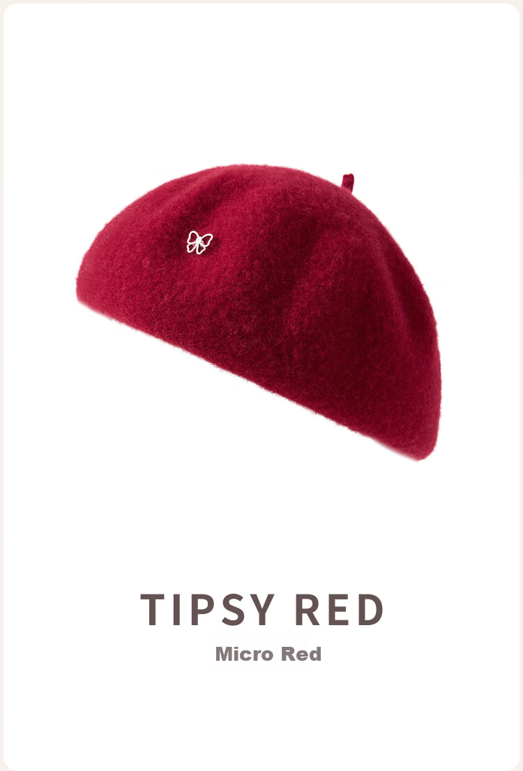 JIUMU Pure Wool Beret, Autumn And Winter Warm Woolen Painter's Hat, Japanese And British Retro Classic Versatile Hat for Wome 18