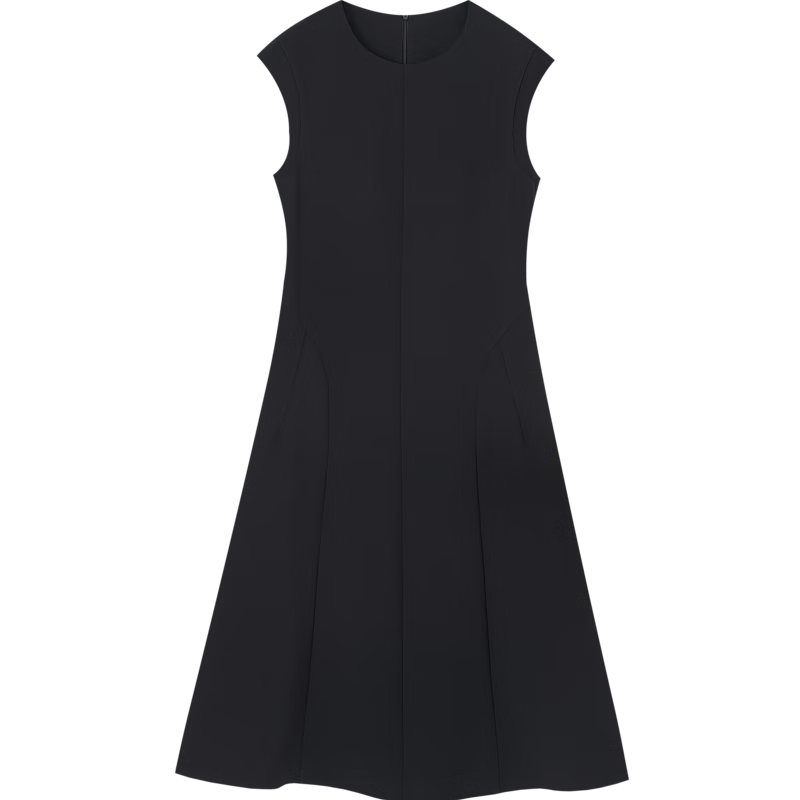 Demana French Princess Dress Summer Urban Elegant Vintage Round Neck Sleeveless Waist-Slimming Mid-Length Dress for Women