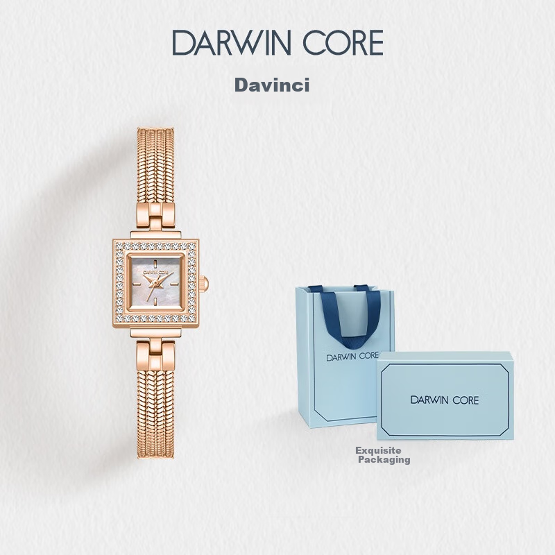 Darwin Core Daimuoke Small Gold House Rose Gold Ladies Watch, Light Luxury Full Diamond High-End Small Dial, Birthday Gift for Girlfriend