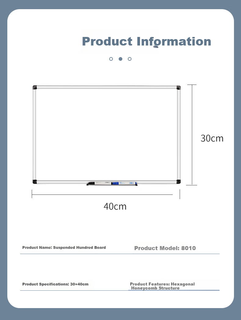 Youbili Office And Teaching Writing Board, Conference Whiteboard, Hanging Magnetic Whiteboard, 45*60cm - Strong Magnetic Whiteboard, 8011 7