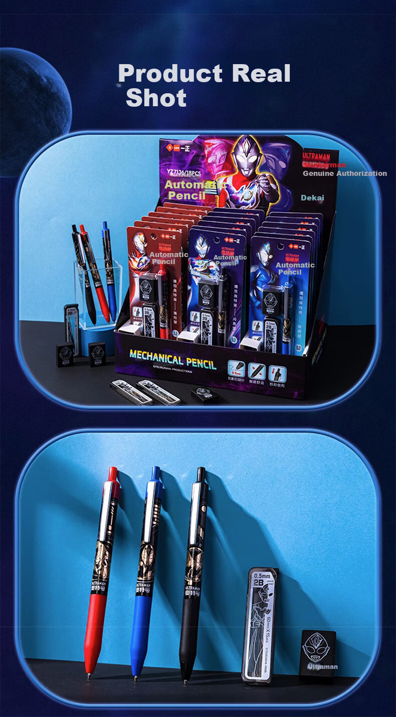 IiGEN Mechanical Pencil, Stationery, Cute Creative Cartoon Student Supplies, Autobot Hero Kindergarten Elementary School Student Learning Special 0.5mm Lead-Resistant, Black Barrel Single Pack 7350 7