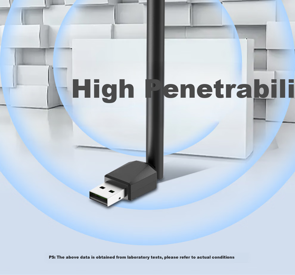 Tengfei USB Wireless Network Adapter, Desktop Computer WiFi Receiver, Compatible with Desktop And Laptop Computers, External Network Card with Unlimited WiFi Transmitter 11