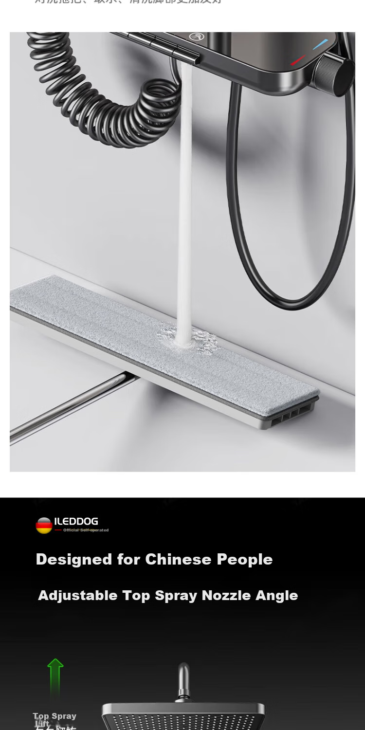ILeddog [Germany] Shower Head Set, Home Full Piano Key Design, Bathroom High-Pressure Shower Head 8006 14