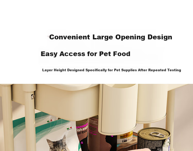 Yicainianhua Pet Supplies Storage Rack, Floor-Standing Movable Living Room Snack Cart, Baby Goods Shelf 1077 16