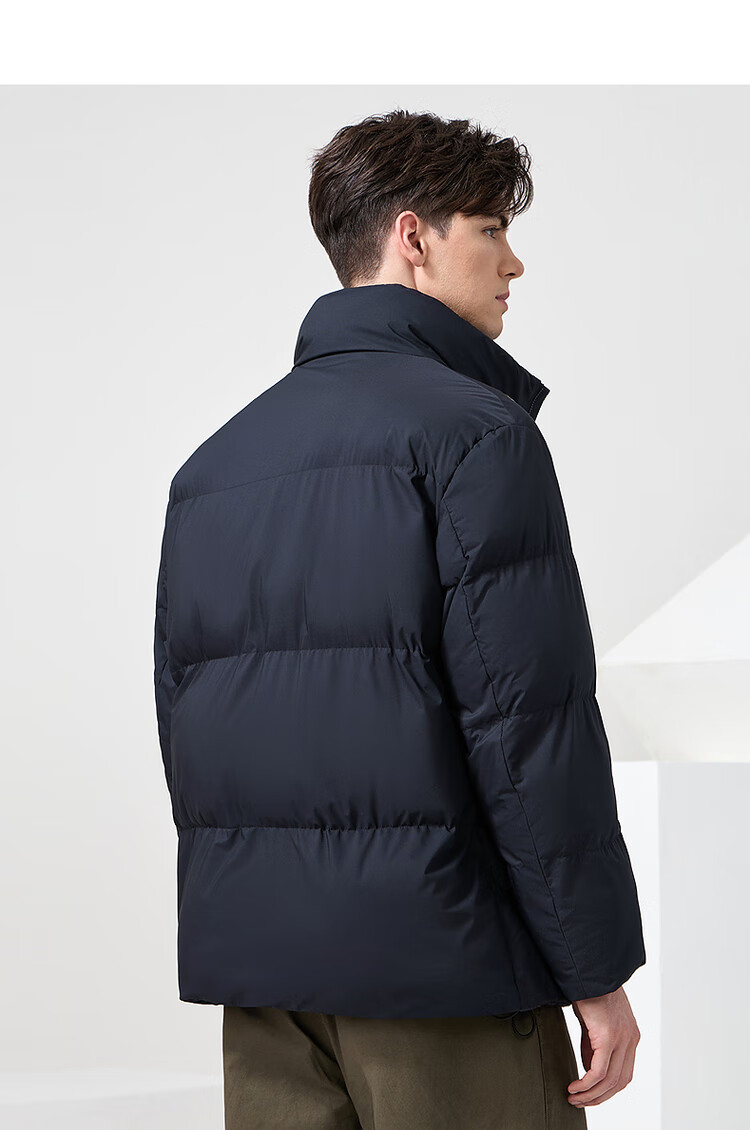 DANCING WOLVES Winter Heavyweight Stand Collar Windproof Warm Thick Men's Cotton Jacket 101 Dark Blue 175 2