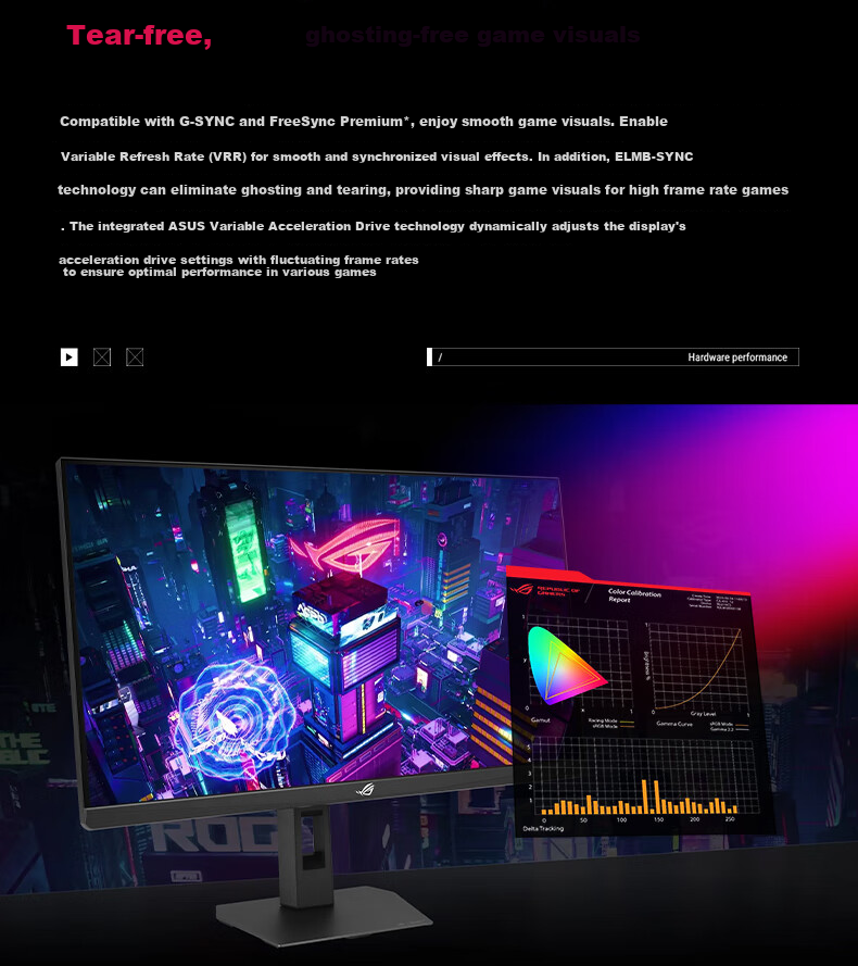 ASUS ROG Zekiller 27 Second Generation XG27ACMES, 27-Inch Monitor, 2K Resolution, 240Hz Gaming Display, Second-Generation Overclockable to 255Hz, HDR400, G-Sync, HDMI 2.1 4
