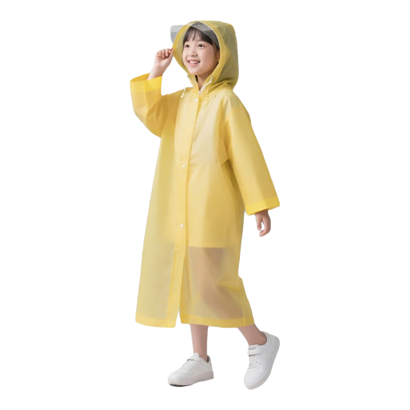 Liomirror Disposable Thickened Portable Raincoat Anti-Storm Rain Poncho with Hood Brim Long Children's Yellow Raincoat for Electric Vehicles