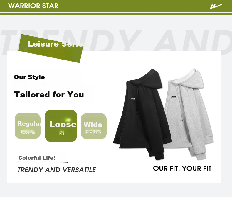 Warrior Hoodie Jacket for Men, Versatile Spring And Autumn Loose Casual Knit Cardigan Sweatshirt Sports Outerwear 3