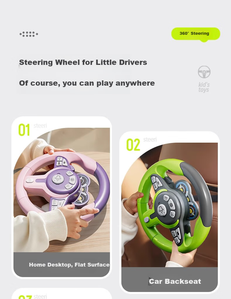 Mabaozibao Baby Car Steering Wheel Toy, Realistic Co-Driver Seat, Simulated Car for Toddlers And Young Children, Ages 1-3 Years Old 2