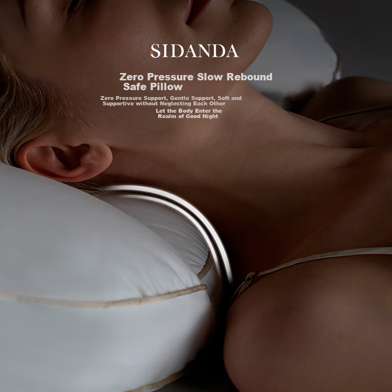 SIDANDA Partition down Pillow, 95% Goose Down Pillow, Single Pillow Core, 100-Count Pure Cotton, Antibacterial Cervical Pillow, Universal Pillow