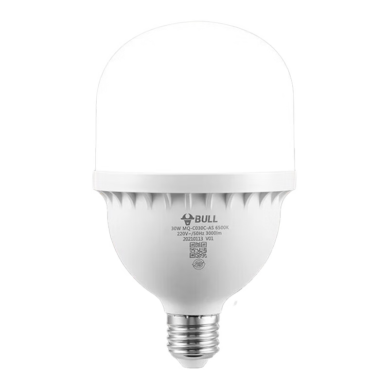 BULL LED Bulb High Brightness Cylindrical Lamp 40W 6500K Cool White MQ-C040C-AS-E27 Screw Base for Factory Workshop Supermarket Canteen