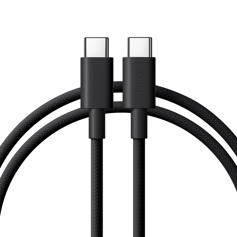 MI MI 6A C-C 2M Braided Data Cable, Black