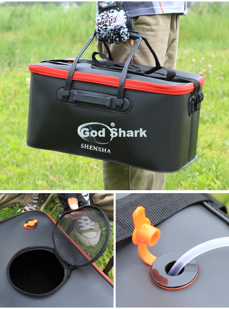 Shensha Folding EVA Fishing Bucket with Handle, Thickened Portable Small Water Bucket for Catching Fish And Live Fish, Fishing Tackle 15