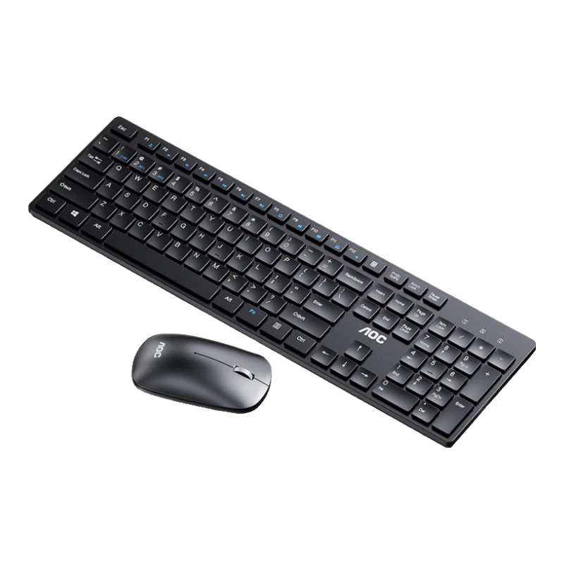 AOC KM500 Wireless Bluetooth Keyboard and Mouse Combo Set Low-Profile Keys Spill-Resistant Design Office Home Use Compatible with Laptop and Desktop Black
