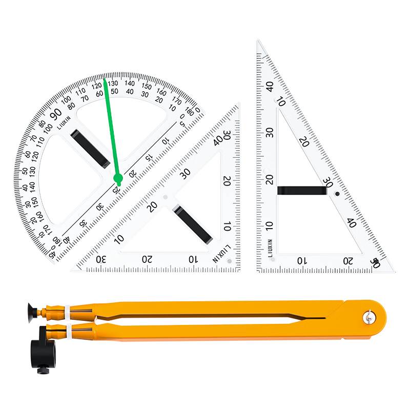 Liu Xin Magnetic Protractor Triangle Ruler Teaching Aid Math Tool for Elementary and Middle School Students Back to School Teacher's Day Gift