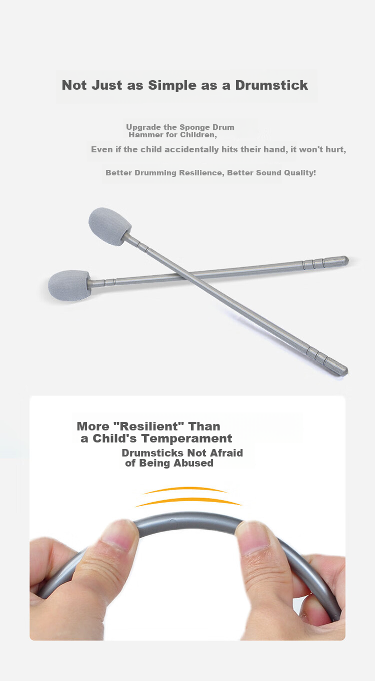 QIAO WA BAO BEI Kids Drum Set Children's Gift Toy for Ages 1-5 Birthday Present for Boys and Girls Early Education New Year Toy 15