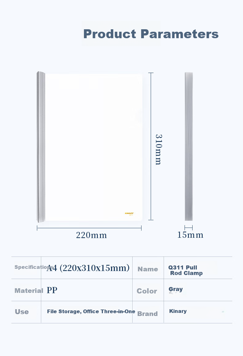 Jindeli 5 Large 20mm Thick Pull Rod Clips A4 File Folders Report Covers Document Folders Resume Folders Student Exam Paper Organizers Frosted Thick Board Sheets Transparent Q314 3