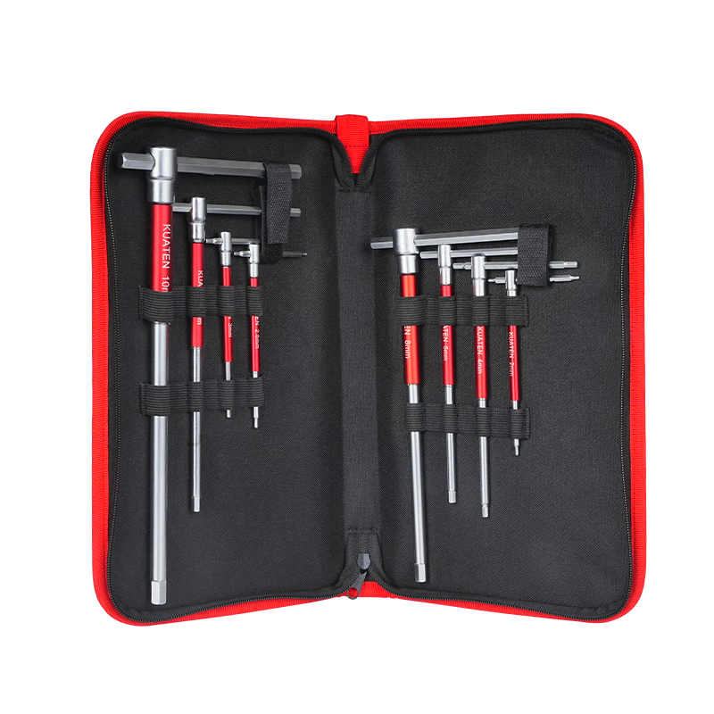 Kuanteng Industrial Grade T-Handle Hex Key Sliding Bar Wrench Set Extended Universal T-Shape Extra Long High Hardness Sliding Rod
