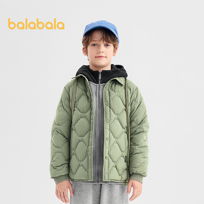Balabala Kids Lightweight Down Jacket Boys and Girls 2025 Winter Shirt-Style Coat [Mall Same Style] 202425107202