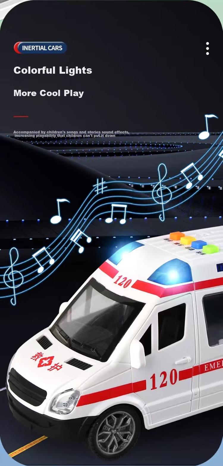 Beibeijia Birthday Gift Ambulance Large Realistic Five-Door Model Toy for Boys And Girls 2