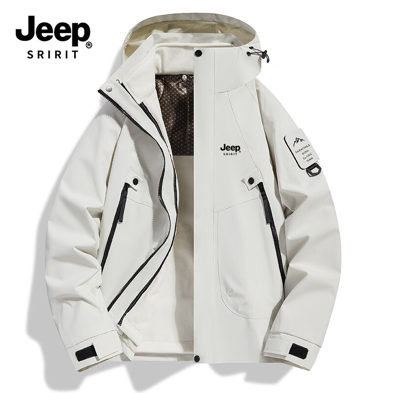 Мужская куртка JEEP SPIRIT, демисезонная, для активного отдыха, 3-в-1, черная, размер 2XL