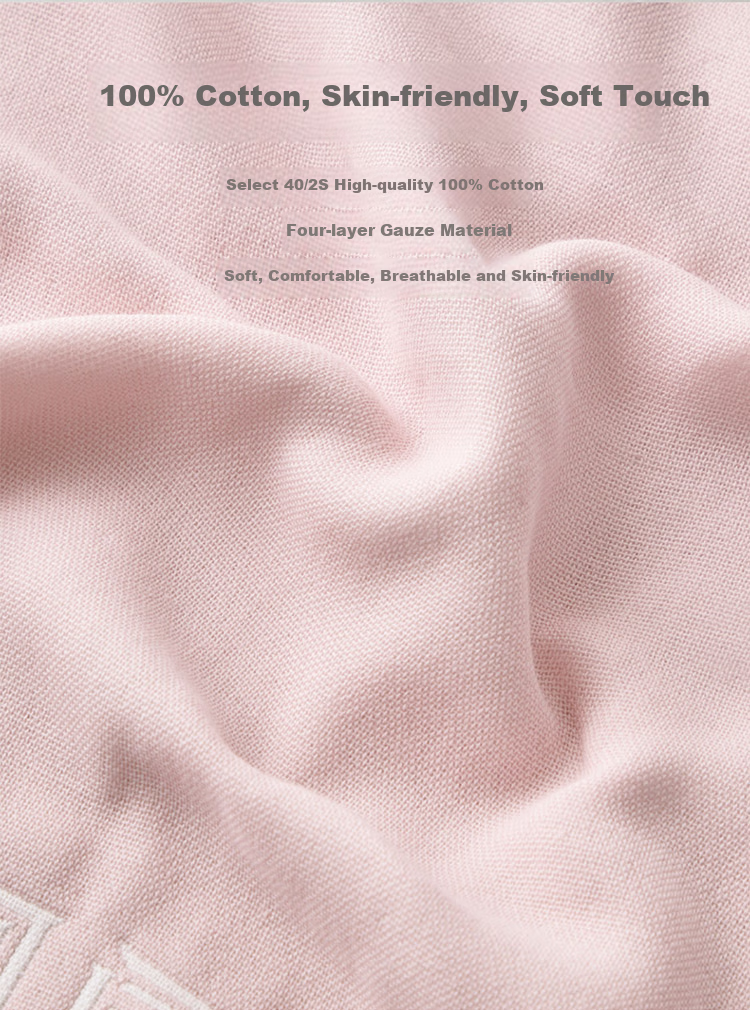 LUOLAI Home Textiles, Pure Cotton Antibacterial Anti-Mite Non-Slip Gauze Single Pillowcase, Gray, 50*80cm 3