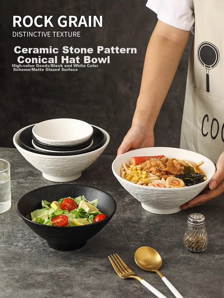 PINYU Japanese-Style Conical Bowl, High-End Noodle Bowl, New Home-Use Luosifen Bowl, Soup Bowl, Aesthetically Pleasing Ramen Bowl 1