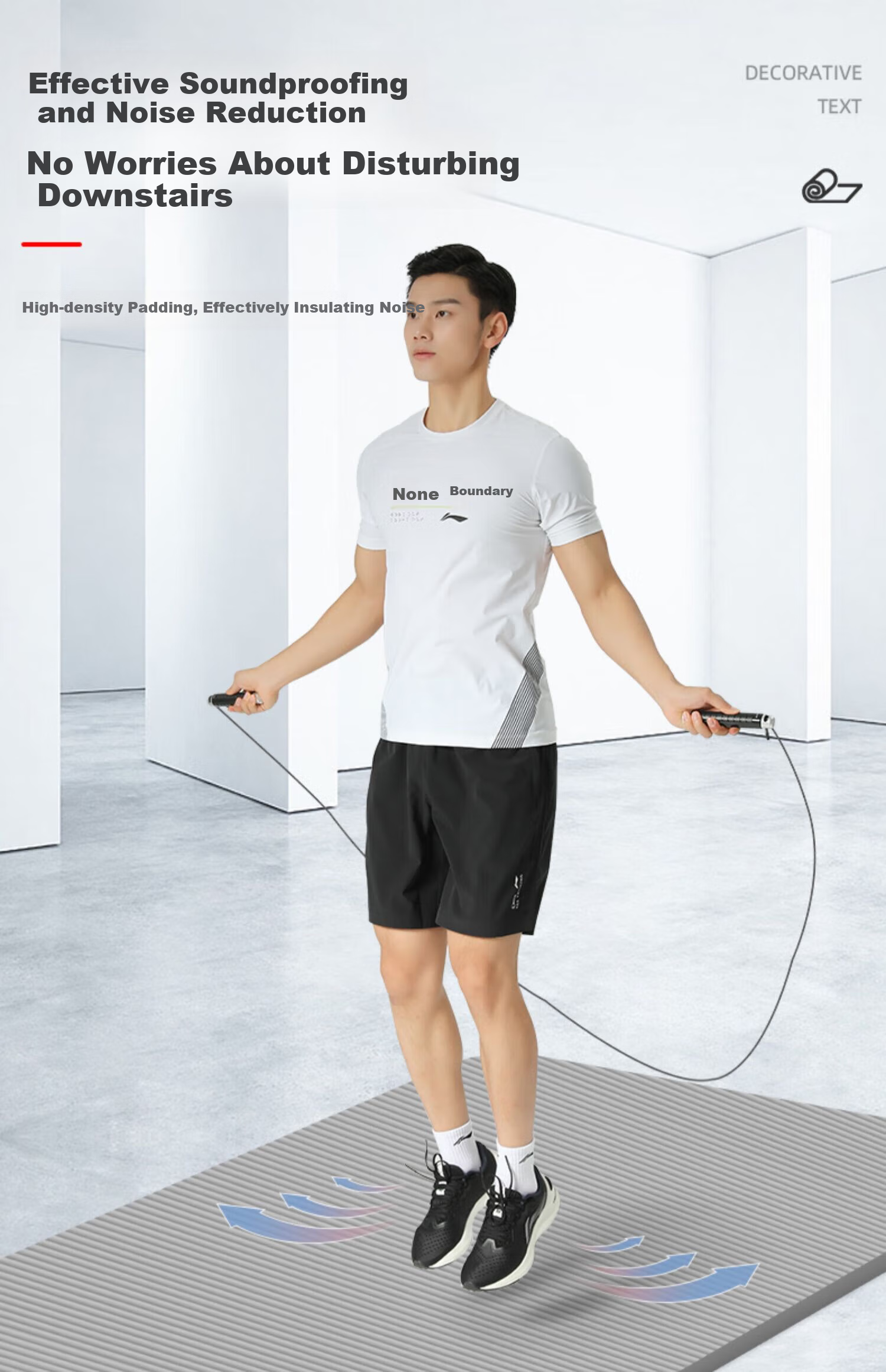 LI-NING Thickened Wide TPE Yoga Mat Unisex Fitness Mat Jump Rope Exercise Soundproof Shockproof Non-Slip Professional Sports Mat 13
