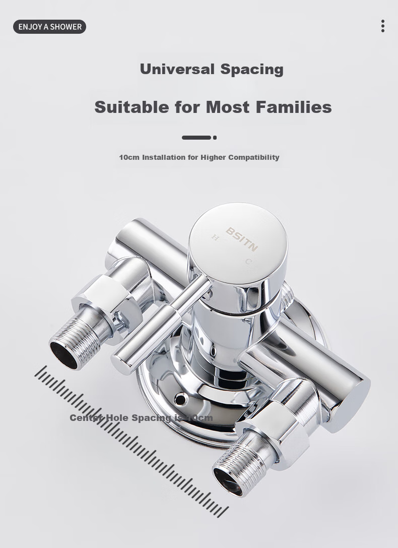 BSITN Shower Set, Surface-Mounted Shower System, Complete Set without Top Spray, Simple Bathroom Shower Head with Pressure Boosting Function B1057 3