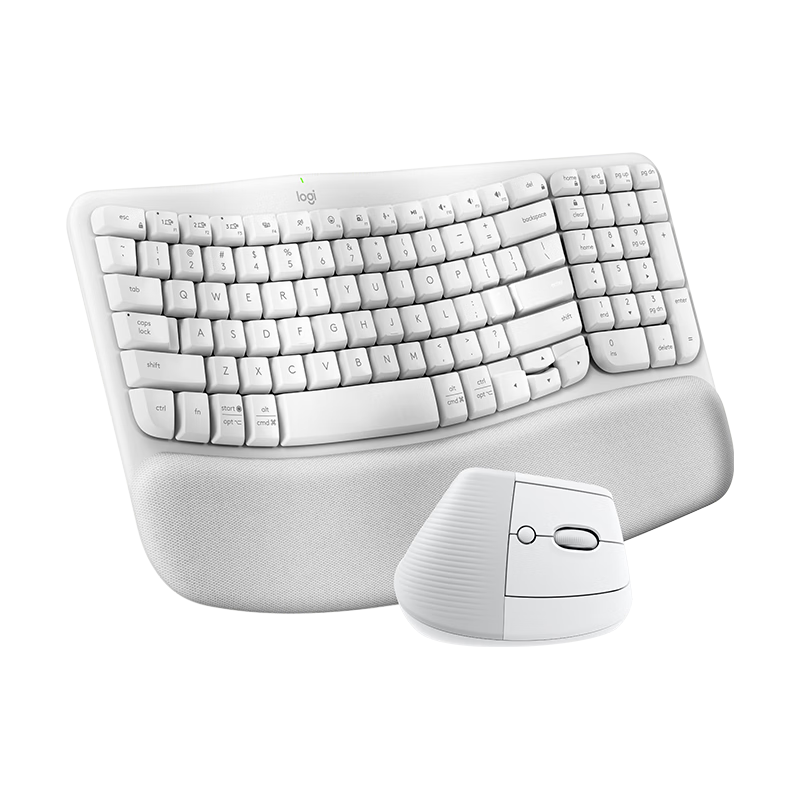 Logitech Wave Combo Wireless Ergonomic Keyboard and Mouse Set Vertical Mouse Wireless Bluetooth Mouse Office Keyboard Wireless Keyboard Bluetooth Keyboard White