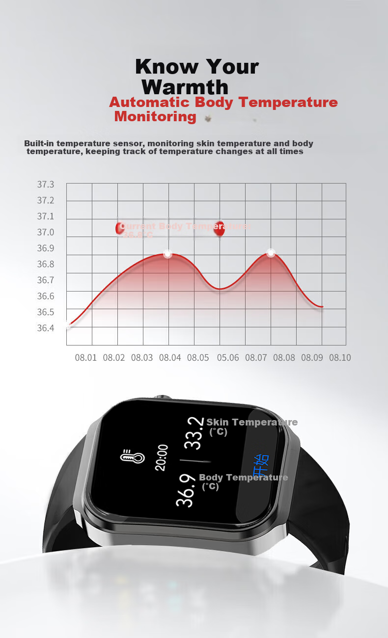 AILUO Blood Glucose Monitoring Watch: All-In Smart Health Device for Blood Pressure, Heart Rate, ECG And Stroke Detection, Non-Medical Grade, Non-High Precisio 10