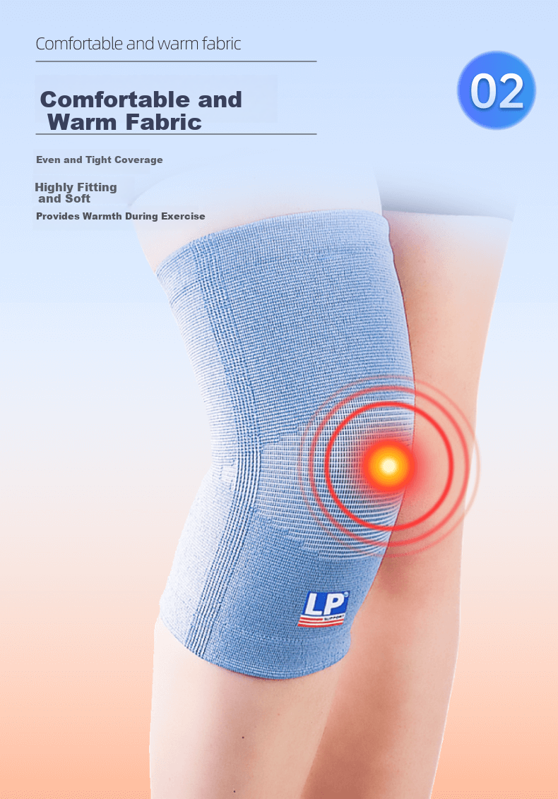 LP 961 Knitted Knee Pads, Breathable, Comfortable, Soft, Outdoor Sports Running Knee Joint Protection, Cold-Proof, Heat-Retaining Gear, Two-Piece Set, Size S 6