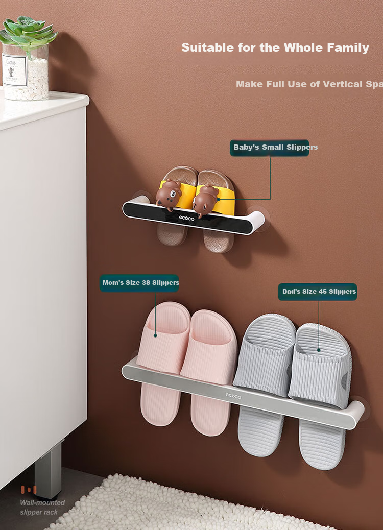 Ecoco Bathroom Shoe Rack, Toilet Storage Shelf, No-Drill Over-The Shoe Organizer, Gray 2