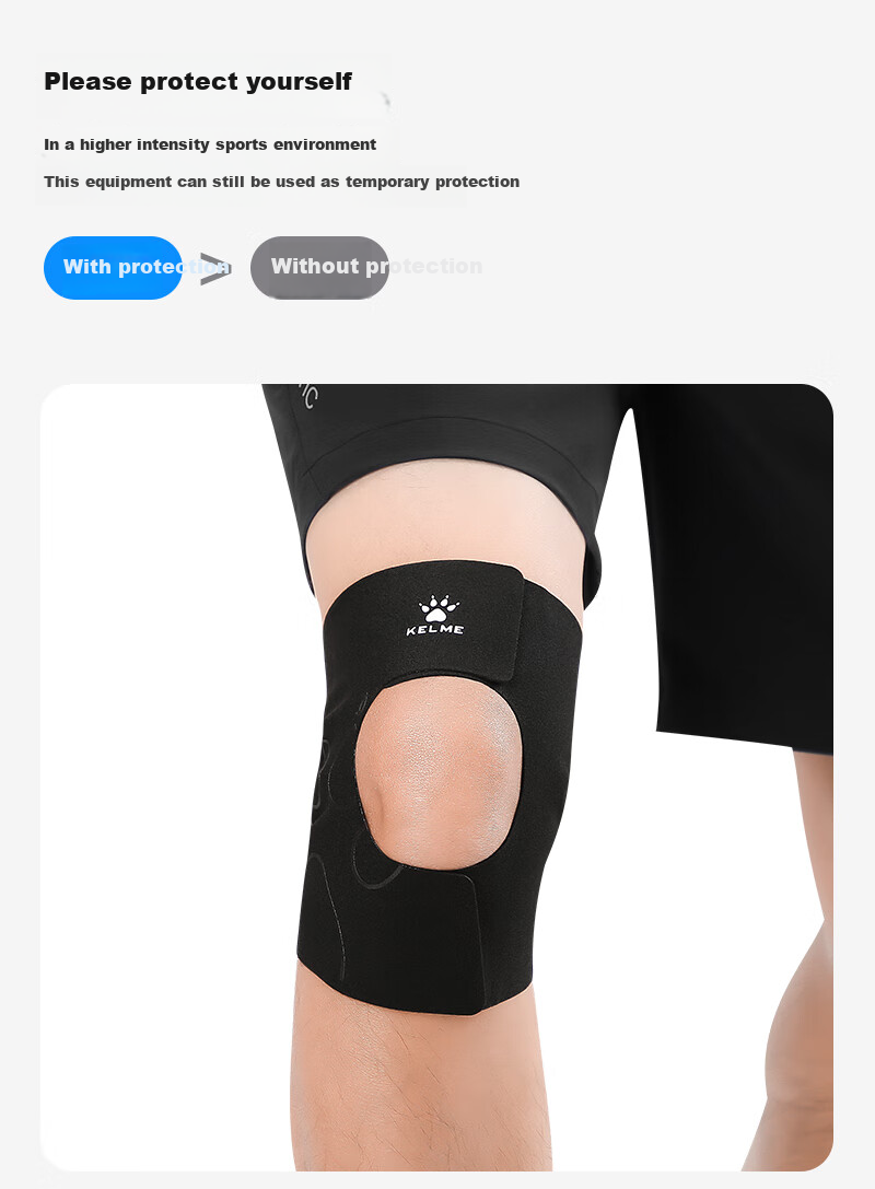 KELME Knee Brace, Meniscus Support, Sports Joint Patella Strap, Lightweight for Summer, Suitable for Men And Women, Running, Hiking, Badminton, Knee Protection Gear 10